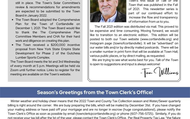 Talk of the Town - Winter 2021